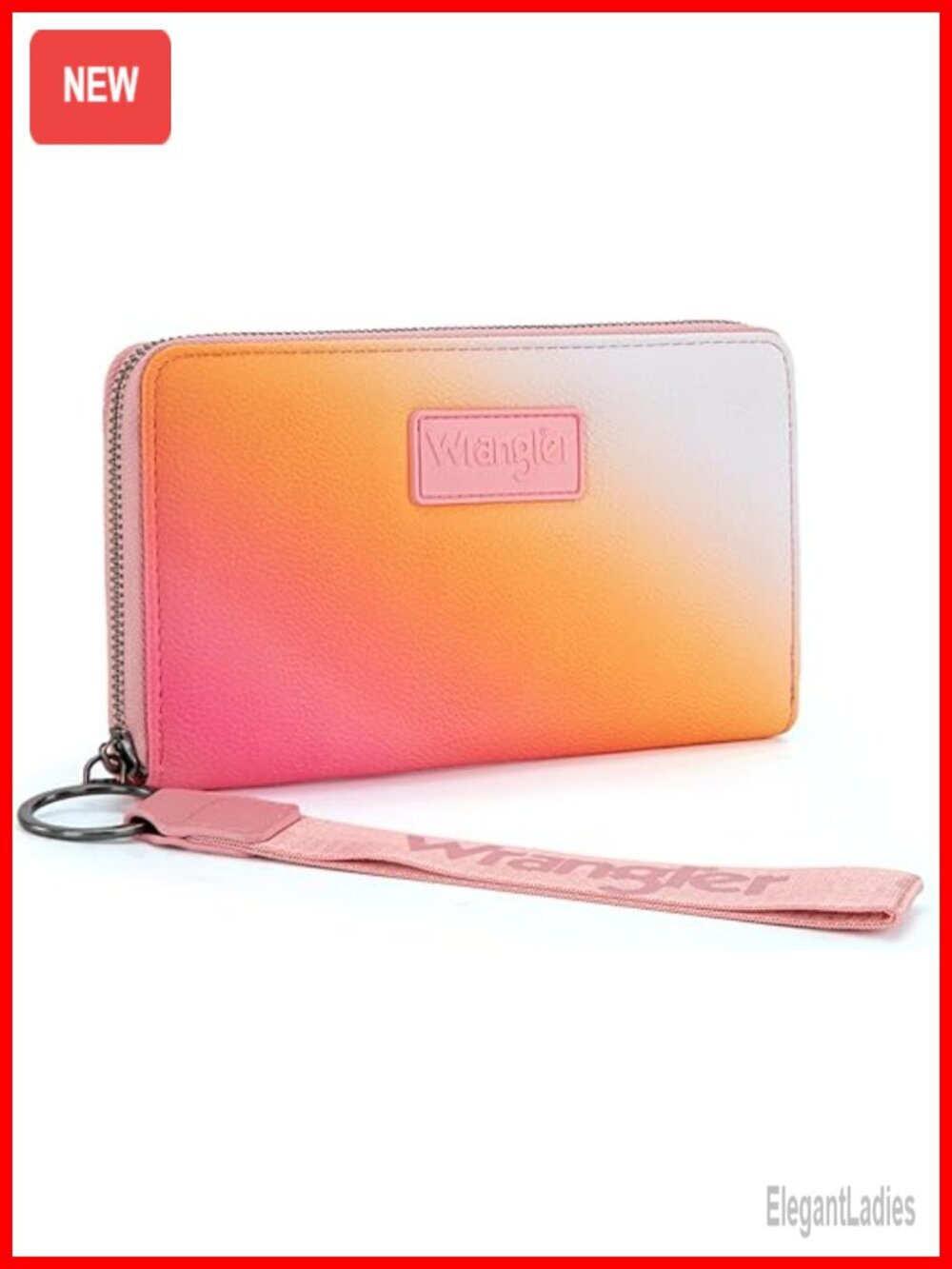 Vegan Leather RFID Blocking Wristlet Wallet with 9 Card Slots